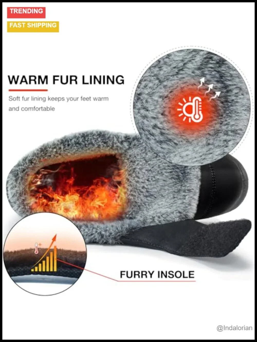 Womens Winter Snow Boots: Warm Fur Lined Non Slip Waterproof Outdoor Ankle